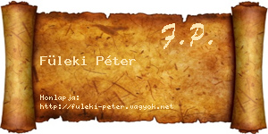 Füleki Péter névjegykártya