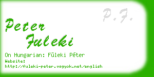 peter fuleki business card